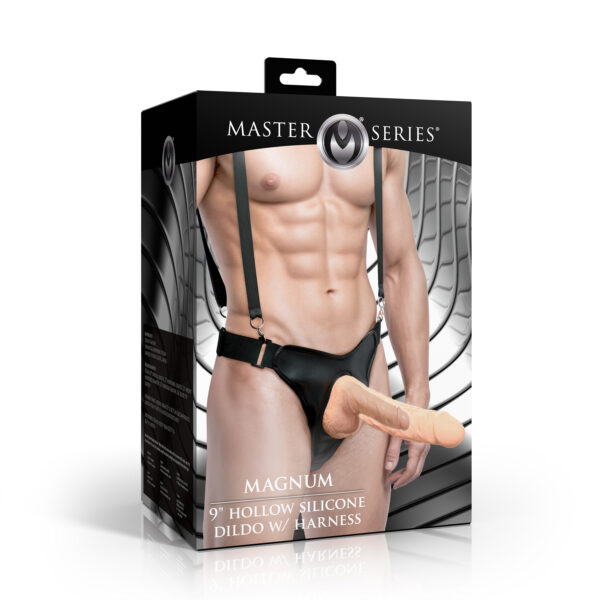 Magnum 9" Hollow Silicone Dildo w/ Harness Magnum 9" Hollow Silicone Dildo w/ Harness