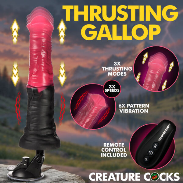 Thrusting Gallop Thrusting and Vibrating Silicone Dildo