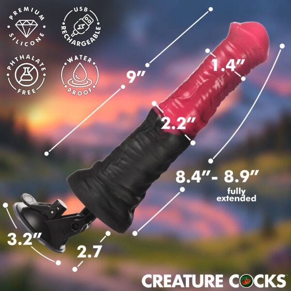 Thrusting Gallop Thrusting and Vibrating Silicone Dildo