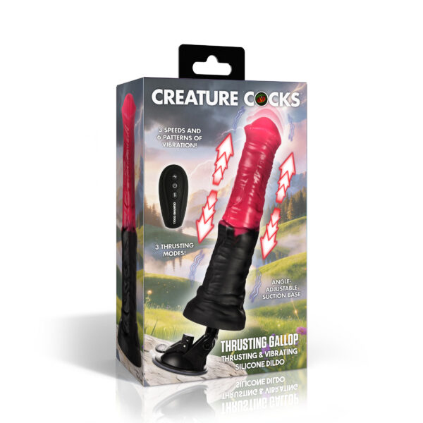 Thrusting Gallop Thrusting and Vibrating Silicone Dildo