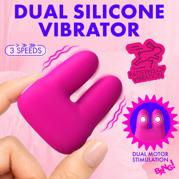 Dual Silicone Vibrator - Pink