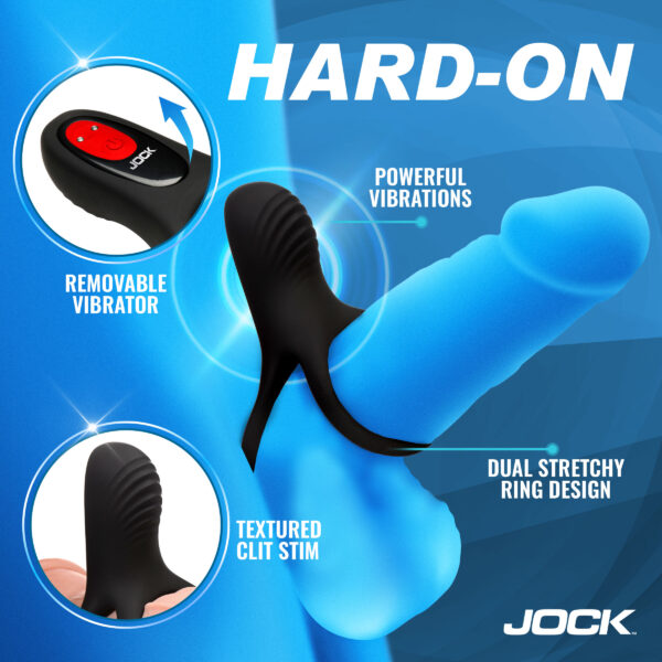 Hard-On Vibrating Silicone C-Ring w/ Clit Stim Hard-On Vibrating Silicone C-Ring w/ Clit Stim